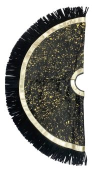 Showman Cowhide Leather Christmas Tree Skirt - Gold Acid Wash #2